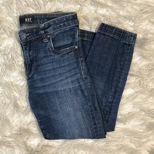 Kut From The Kloth Jeans Women's Size 0P Denim Lauren Crop Straight Leg Mid Rise